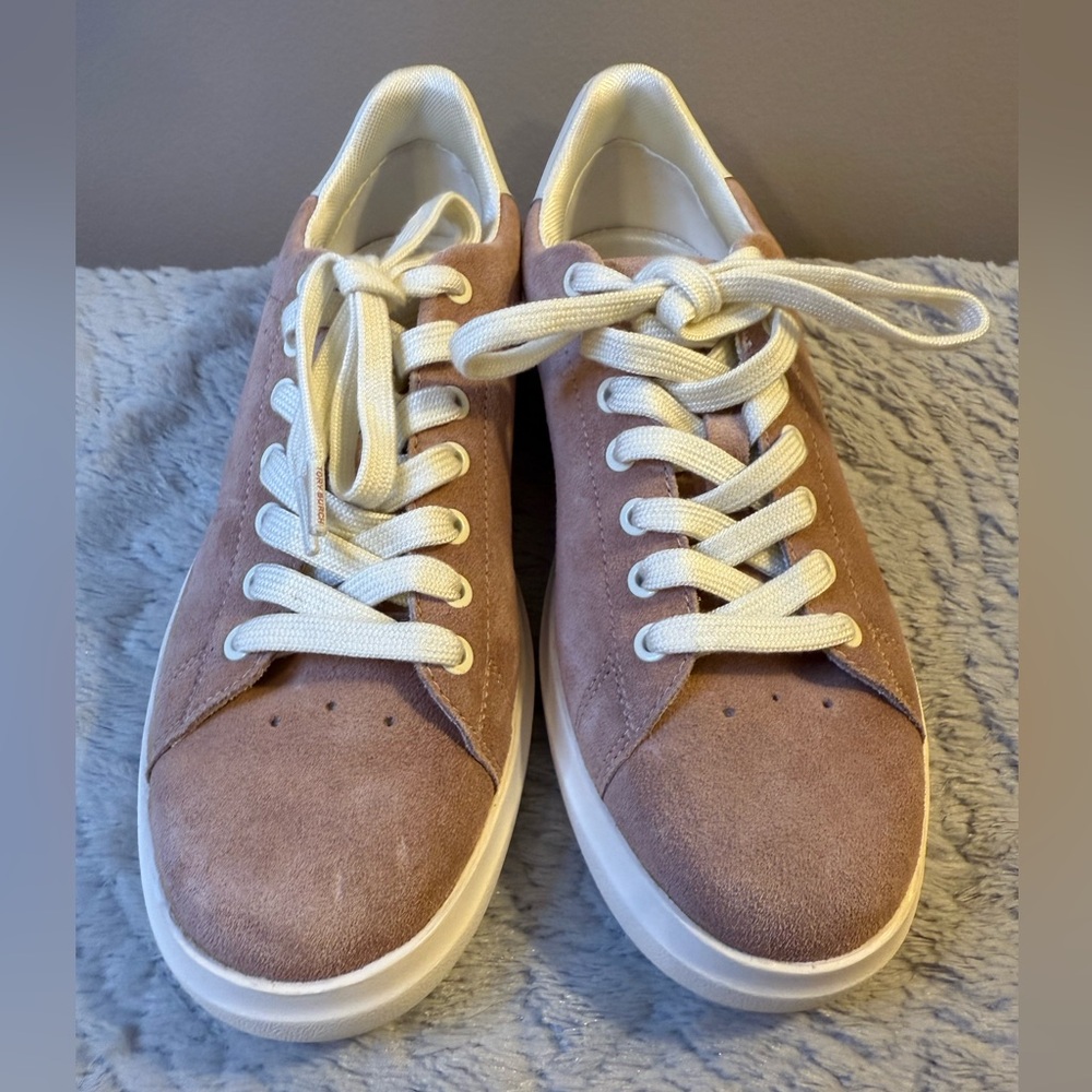 Tory Burch Howell Court Embroidered Suede/Calf Leather Malva/New Ivory *new*